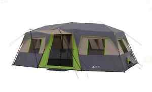 Ozark Trail 12-Person 3-Room 20'x10' Instant Cabin Tent Camping Shelter, Green