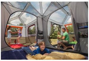 NEW Ozark Trail 12 Person 3 Room Instant Cabin Camping Family Tent Rainfly Red