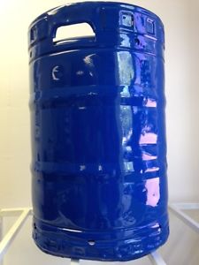 BIG BLUE HALF KEG COOLER. ICE CHEST, VINTAGE KEG, CRAZY KEG COOLERS