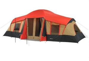 NEW Ozark Trail 10-Person 3-Room Vacation Camping Family Tent Outdoor Canopy Red