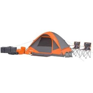 22pc Camping Set Tent Outdoor Fire Pit Chairs Sleeping Bags Foam Floor Mat 4 Per