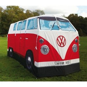 Original VW T1 Bulli 1965 4 Personen Zelt Retro  rot-weiß  Maßstab 1:1
