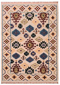 KILIM RUG Flatweave Wool 'ASSAM' Fairtrade 3 sizes YURT Bell Tent TIPI Boat R144