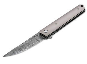 BÖKER Plus Kwaiken Flipper schwed. Damast Stahl Titan IKBS 01BO297DAM