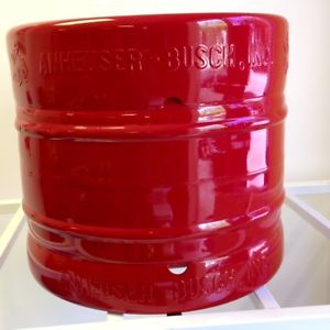BRIGHT RED PONY KEG COOLER. ICE CHEST, VINTAGE KEG, PARTY W CRAZY KEG COOLER