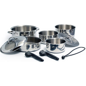 Kuuma 10-Piece Stainless Steel Nesting Cookware Set - Induction Compatible - Ov