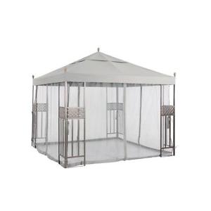 10 ft. x 10 ft. Riverhead Outdoor Patio Gazebos Canopy Tent in Browns / Tans