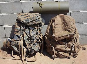 Back Pack, Ruck Sack, Hiking Pack, Frame Pack, Hunting Pack - Set of 2 + Bed Rol