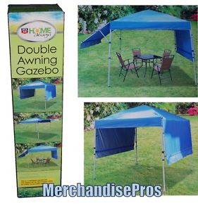 HOME DESIGN 8.2 FT GAZEBO TAILGATING SUN SHELTER W/ADJUSTABLE DOUBLE AWNING NEW!