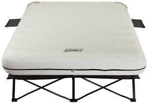 Inflatable Camping Bed Queen Size Air Mattress Steel Frame Cot Electric Pump New