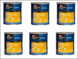 CASE PRECOOKED EGGS  BACON MOUNTAIN HOUSE 6 #10 CANS EMERGENCY FREEZE DRIED FOOD