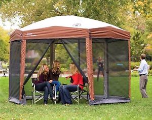 Coleman 12x10 Hex Instant Screened Canopy Gazebo Outdoor Party Tent Patio NEW