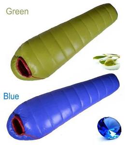 2x New Sleeping Bag Waterproof Mummy White Duck Down Sleeping Bag Camping Hiking