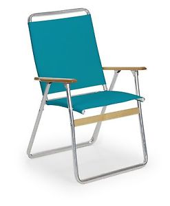 Telescope Casual Easy In and Out High Back Folding Beach Arm Chair Aqua