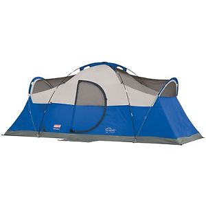 NEW Montana Blue 8 Person With 1 Room Tent W/ Reverse Angle Windows By Coleman