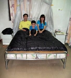 Shiny nylon big sleeping bag expedition down sleeping bags 5000g fill wet-look