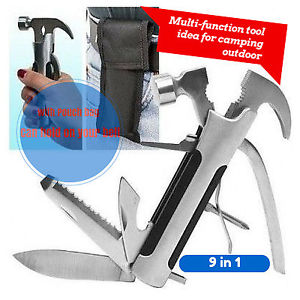 Multi-function Camping Hand Tool Hammer Pliers Emergency knife Opener Saw cutter