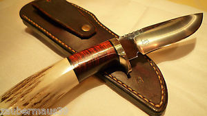 Bob Lay Jagdmesser Outdoormesser Knife custom made mit Lederscheide