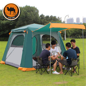 Backpacking Portable Outdoor Camping Waterproof Double layer Tent 5-8 Person