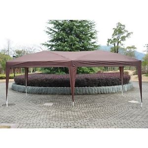 Coffee Brown Canopy Easy Pop Up 10-Feet x 20-Feet Party Tent Outdoor Gazebo New