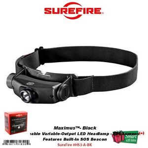Surefire Maximus Var-Output LED Headlamp, 500 Lumens, Rechargeable #HS3-A-BK