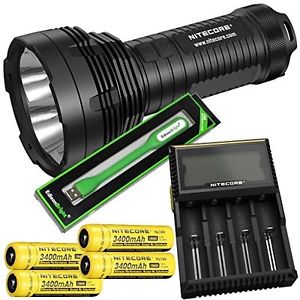 Nitecore TM16GT 3600 Lumen CREE LED Long Range Flashlight, D4 Smart Charger, 4