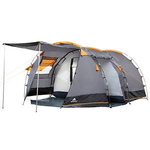 Large Tunnel Tent 4 Person Camping Beach Shelter Vacation Ground Sheet Hiking Be