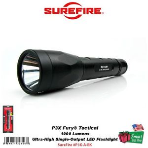 SureFire Fury Flashlight, 9V, Tactical Switch, 1000 Lumens, Black #P3X-A-BK