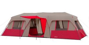Ozark Trail 15 Person 3 Room Split Plan Instant Cabin Family Camping Camp Tent