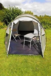 Camping Tent Spacious Three Person Tent Tunnel - Lounge Area Sleep  Green - Grey
