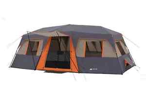 Ozark Trail 12-Person 3-Room 20'x10' Instant Cabin Tent Camping Shelter, Orange