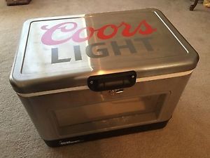 Coors Light 54 Quart Stainless Steel Cooler with LED Lights Plus Coors Bucket