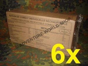 6 Stück Französische Ration MRE EPA 24 h RCIR BW Bundeswehr Combat Verpflegung