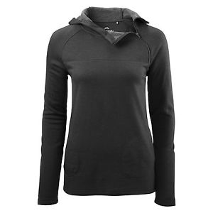 Kathmandu Bask Womens Merino Wool Hooded Pullover Warm Hoodie Jumper Black