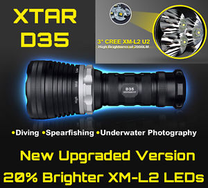 **PROMOTION** Xtar D35 3 x POWRERFUL CREE XM-L2 U2 LEDs 100m Scuba Diving Torch