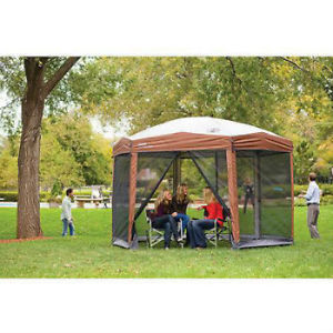 Coleman Back Home 12'x10' Instant Screened Hex Steel Canopy-Gazebo Zippered