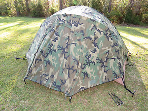 USMC 2 Man Tactical Combat Tent & Rain Fly & Repair Kit & Poles Diamond Brand