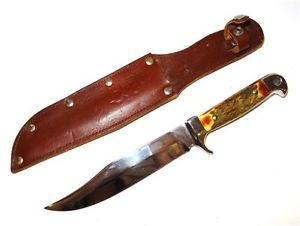 Browning Jagdmesser Skinner mit Lederscheide und Horn-Griff Top-Zustand