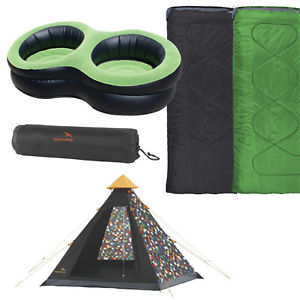 2 MAN FESTIVAL CAMPING TIPI PACKAGE/ TENT, 2x SLEEPING BAGS, DOUBLE SOFA 2x MATS
