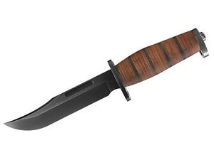 Buck Outdoormesser Brahma, Stahl 420HC, rostfrei,, Leder-/Micarta-Griff, Nylon-/