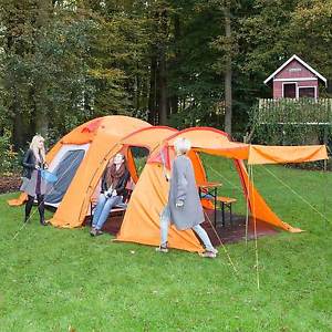 Skandika Oulu 4 Person Man Compact Dome Tent Large Mesh Windows Orange New