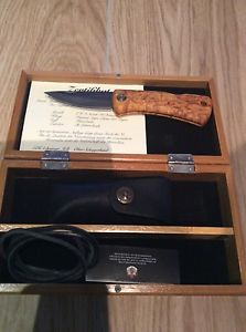 Eka Klappmesser Limited Edition EKA Swede 88 Damast Maserbirke Elchleder 7/300