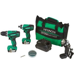 Hitachi KC10DFL2 Driver Drill & Impact Driver Combo Kit 12V Peak Li-Ion