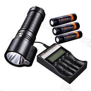 FENIX TK51 1800lm XM-U2 LED FLASHLIGHT +3xARB-L2S 18650 battery +ARE-C2 charger