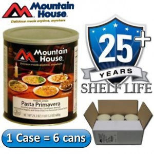 6 #10 Cans Case - Mountain House Pasta Primavera - Freeze Dried Food