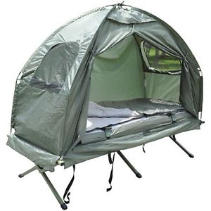 Tent Compact Portable Pop-Up / Camping Cot with Air Mattress and Sleeping Bag