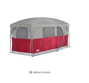 NEW! Coleman Hampton 6 Person 13 ft. by 7 ft. Outdoor Family Camping Tent RED