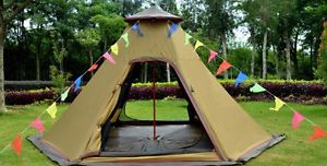 NEW 3.6M Outdoor Canvas Family Indian  Camping Bell Tent & Velarium Hunting