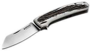 BÖKER Manufaktur Haddock Hirschhorn Titan N690 Gentlemanfolder Taschenmesser EDC