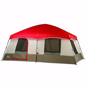 Camping Tent Timber Ridge 10-Person 2 Doors 6 Windows Mesh Roof Rain Fly Wenzel